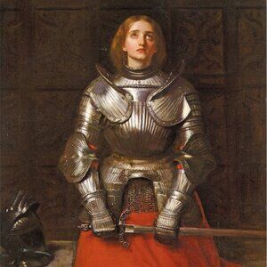 Joan of Arc Art Print: 8"by10" John Everett Millais. Sword & Armor. Red & Silver